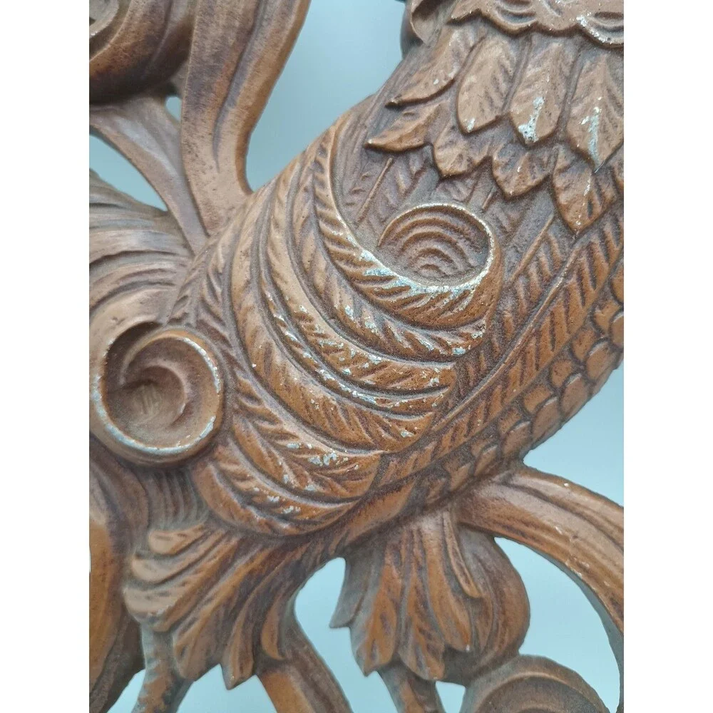 2 Vintage Sexton Cast Metal Roosters 14” X 8” Wall Plaques USA Country Chickens - Picture 5 of 11